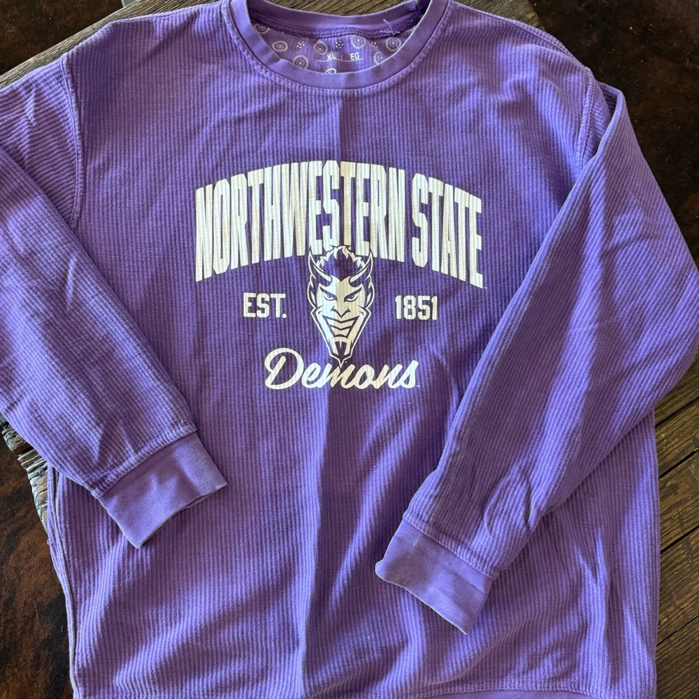 Pressbox Royce Apparel Purple Northwestern State Demons Long Sleeve Shirt XL - Picture 1 of 5